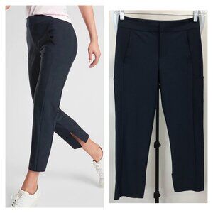 ATHLETA Dark Blue Slit Hem Euroluxe Stellar Crop Trouser Pant